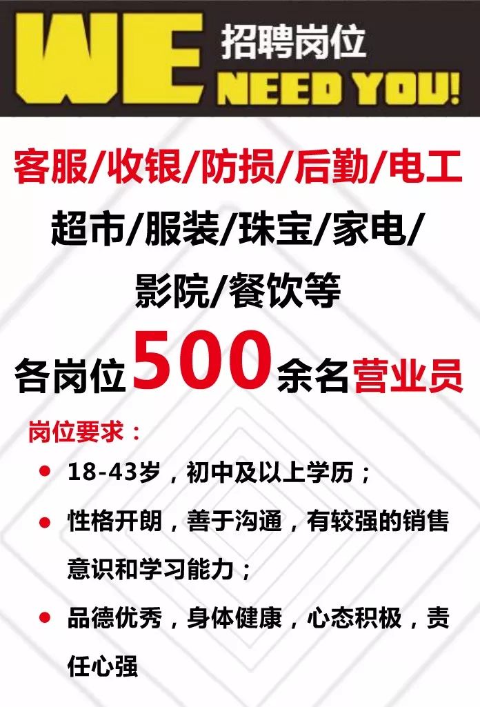 南阳万德隆招聘启事